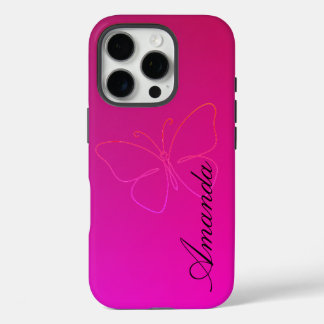 Grace in a Line: Butterfly Silhouette iPhone 16 Pro Case