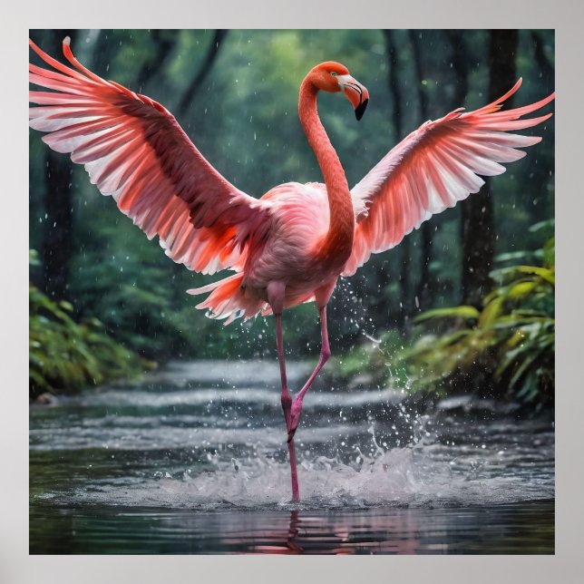 Grace in Flight: The Pink Flamingos Riverdance Poster (Front)
