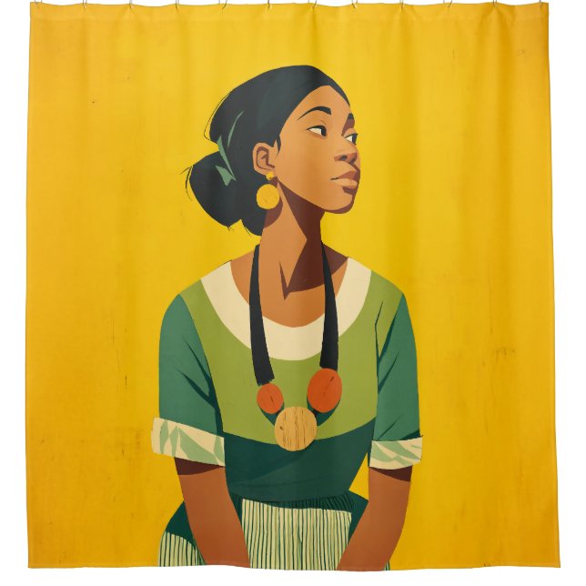 Grace in Green and Gold Shower Curtain (Front)