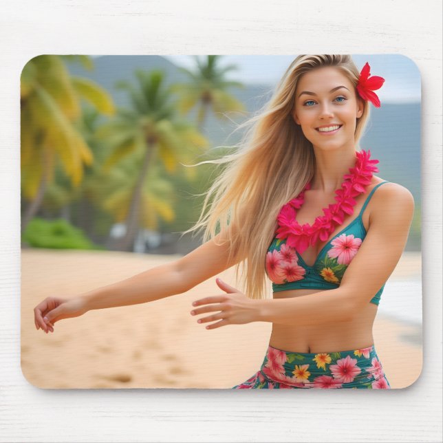 Grace in Motion: Helena's Beachside Dance Mouse Mat (Front)