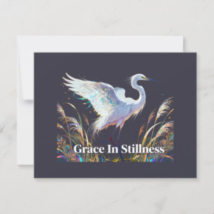 "Grace In Stillness" Fantasy Egret Invitation