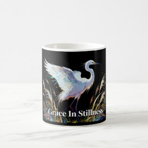 "Grace In Stillness" Fantasy Egret Mug