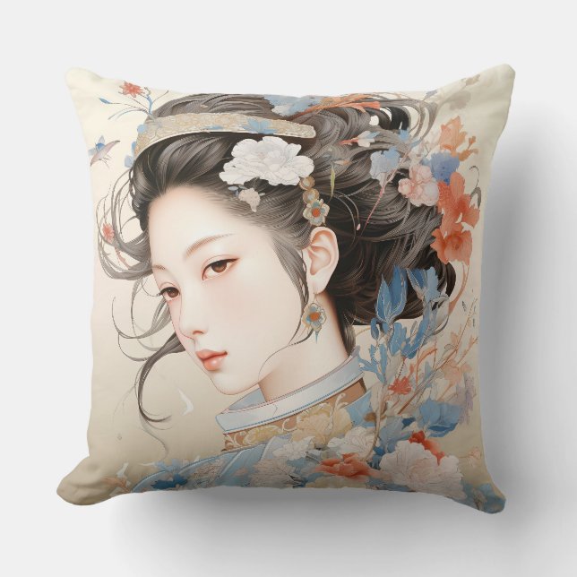 Grace in Traditional Chinese Women Cushion (Front)