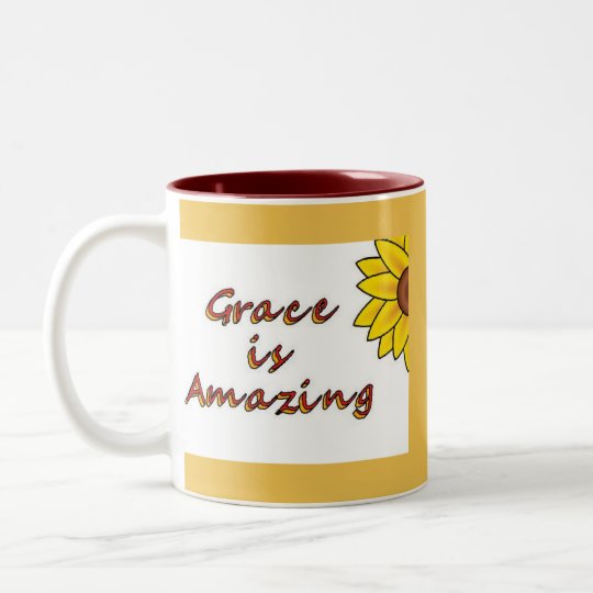 Grace is Amazing - Sunflower Two-Tone Coffee Mug
