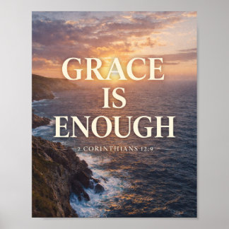 Grace Is Enough Ocean Sunrise Wall Art