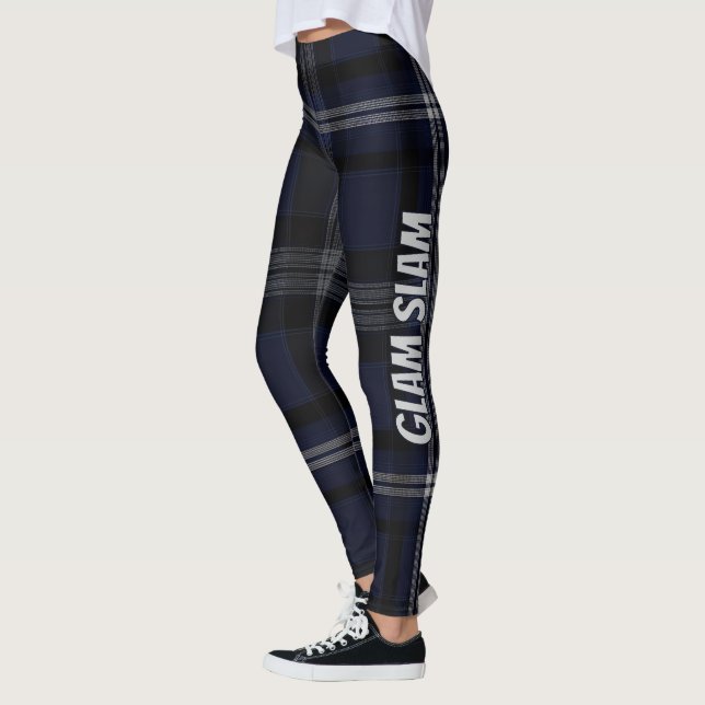 Grace Midnight Elegance Luxe Plaid Pattern Vol 26 Leggings (Left)
