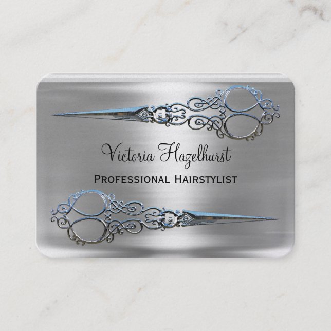 Grace Monroe Double Scissors Professional Business Card (Front)