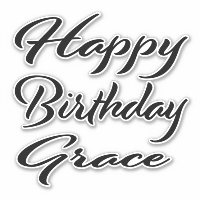 Grace Name First name black Sticker Birthday (Front)
