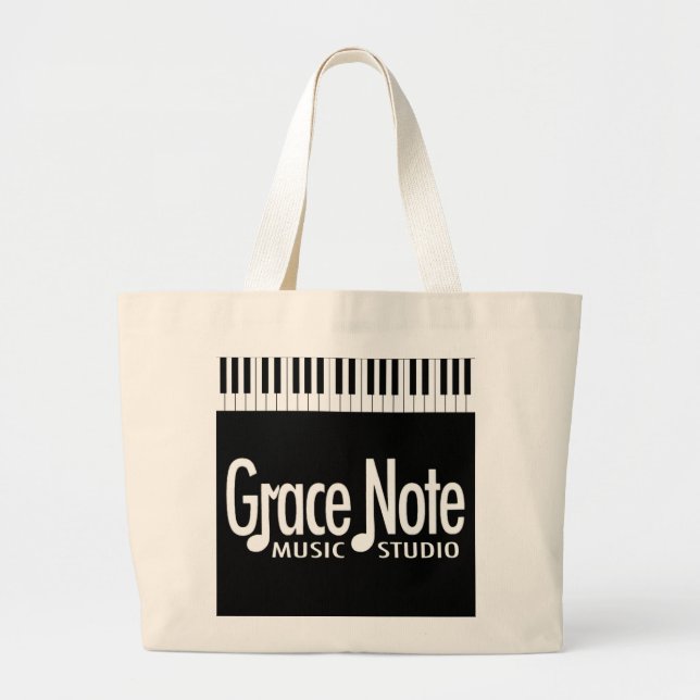 Grace Note Piano Keys Jumbo Tote (Front)