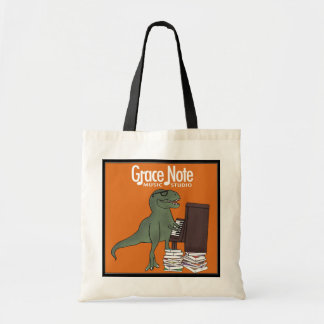 Grace Note T Rex Plays Piano Tote Bag