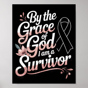 Grace Of God Support Ribbon Skin Cancer Awareness Poster