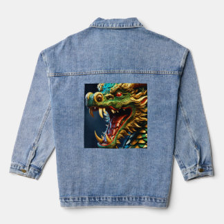  Grace of the Dragon - Serene Spirit Women’s Denim Jacket