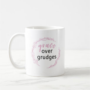 Grace Over Grudges Inspirational Quote Coffee Mug