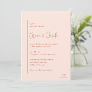 Grace Peach Modern Wedding Invitation