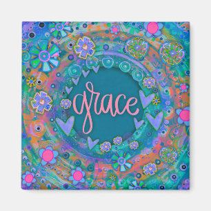 Grace Pretty Fun Floral Modern Inspirivity Magnet