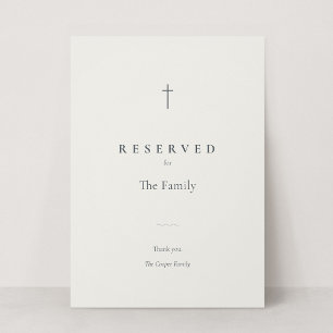 Grace Stone Christian Cross Reserved Seating Sign