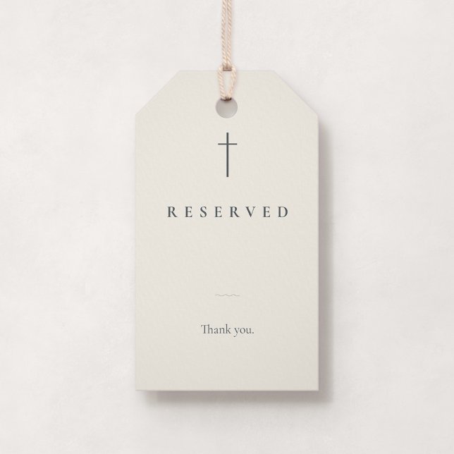 Grace Stone Church Pew Small Reserved Seating Tag (Grace | Stone - Small Reserved Seating Church Pew Tag, Front)