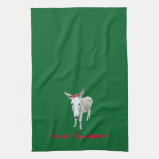 Grace the Donkey with a Red Bow Tea Towel