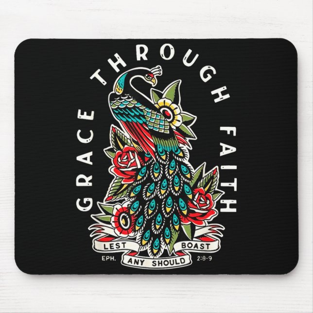 Grace Through Faith Lest Any Should Boast Pea Chri Mouse Mat (Front)