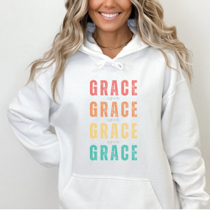 Grace Upon Grace Christian Faith Womens Hoodie