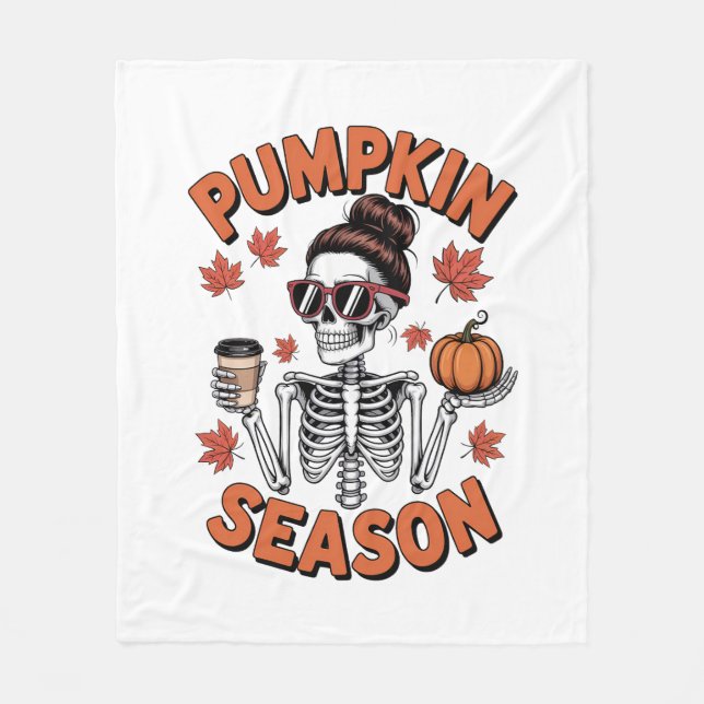 Grace Upon Grace Fall Pumpkin Fleece Blanket (Front)