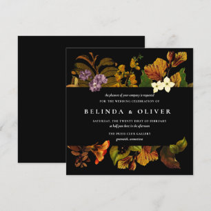 Grace Vintage Dark Square Wedding Invitations