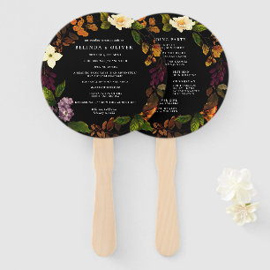 Grace Vintage Dark Wedding Program Hand Fan