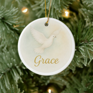 “Grace” Watercolor Christmas Ornament