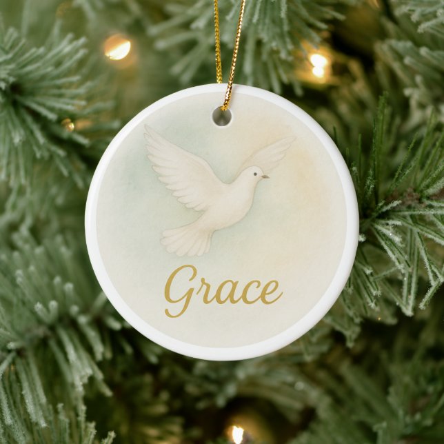 “Grace” Watercolor Christmas Ornament (Tree)