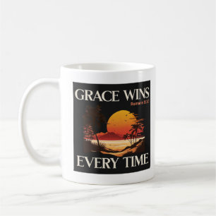 Grace Wins Every time - ROMANS 5:20 Coffee Mug