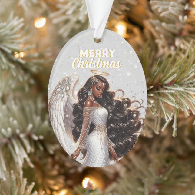 Graceful African American Angel Goddess Spiritual Ornament (Tree)