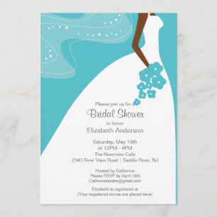 Graceful African American Bride Bridal Shower Invitation