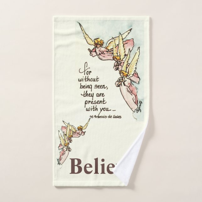 Graceful Angels Bring Comfort saying watercolor  Hand Towel (Hand Towel)