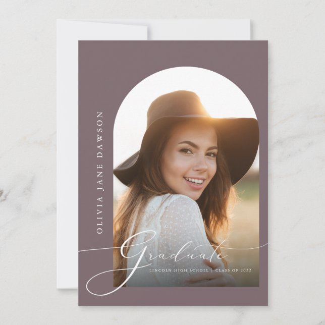 Graceful Arch Graduation Announcement (Front)