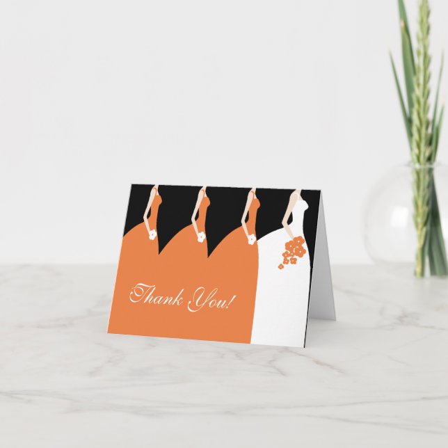 Graceful Autumn Bride Thank You Note Card (Front)