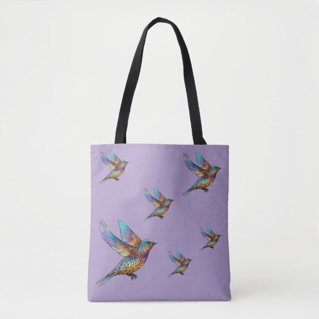 "Graceful Aviator" Multi-coloured Swift Bird Tote Bag (Front)