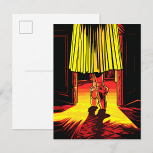 Graceful Ballerina Pointe Shoes Yellow Tutu Drama Postcard