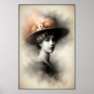 Graceful Beauty In Vintage Mist Poster
