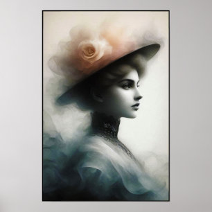 Graceful Beauty In Vintage Mist Poster