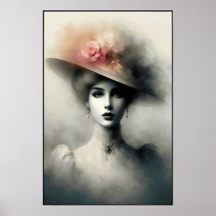 Graceful Beauty In Vintage Mist Poster