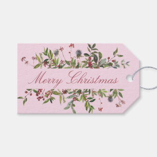 Graceful Berries and Winter Foliage Christmas Gift Tags