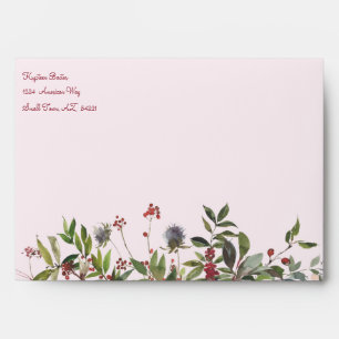 Graceful Berries and Winter Foliage Holiday Envelope