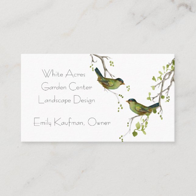 Graceful Birds on Berry Branches  Business Card (Front)