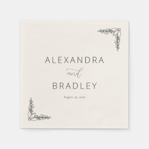 Graceful Black Calligraphy With Floral Napkin