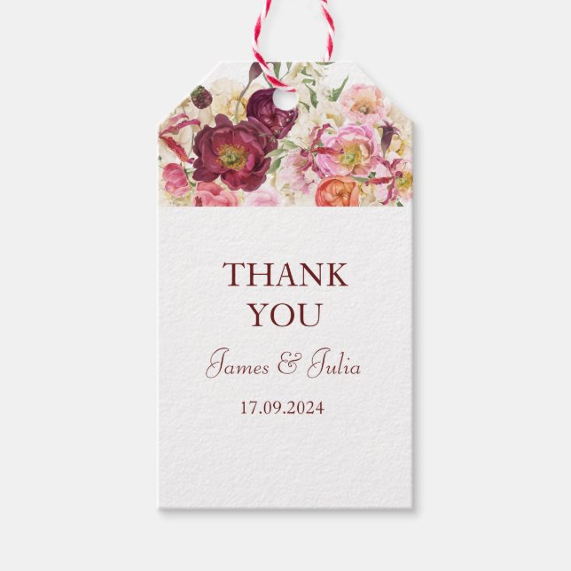 GRACEFUL Blooms Wedding Gift Tags (Front)