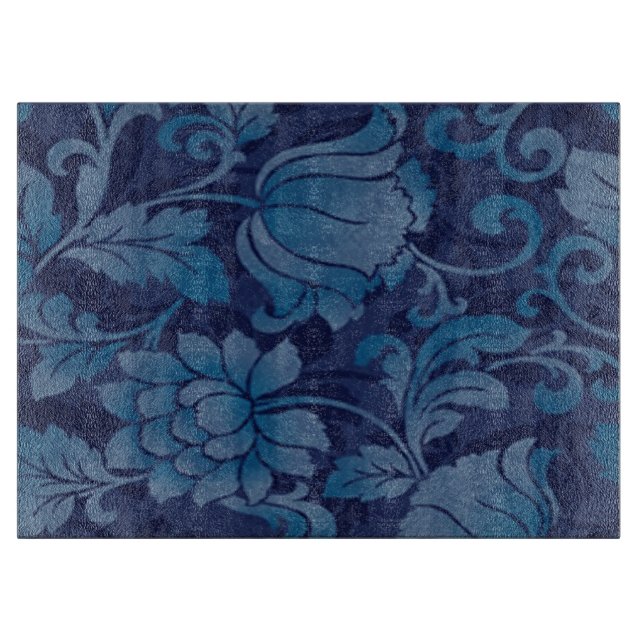 Graceful Blue Floral Cutting Board (Front)