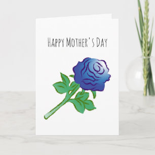 Graceful Blue Rose Card