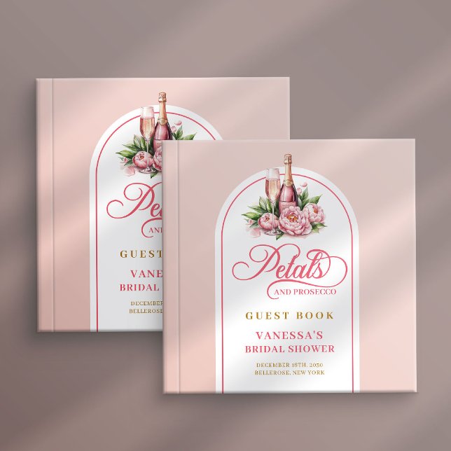 Graceful blush gold petals prosecco shower book (Graceful blush gold petals prosecco shower book)