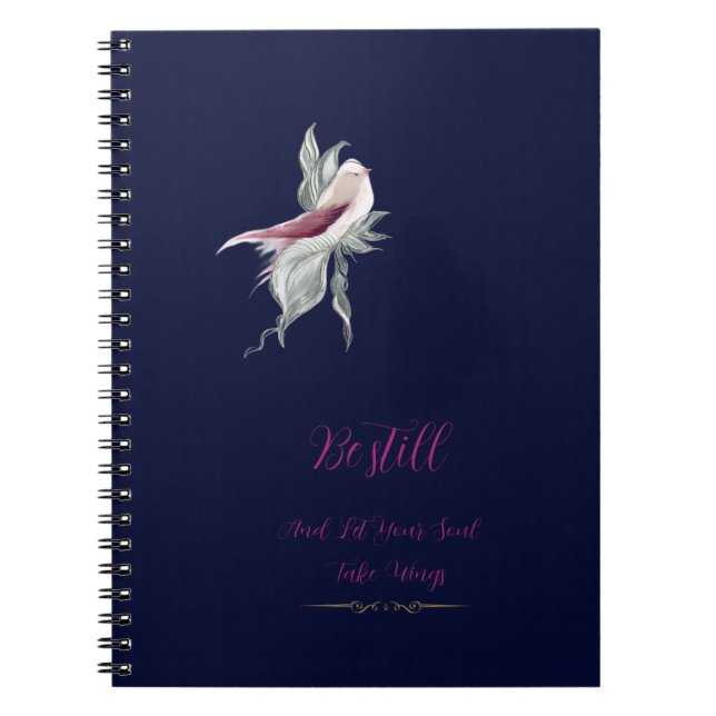 Graceful botanical bird spiral notebook  (Front)