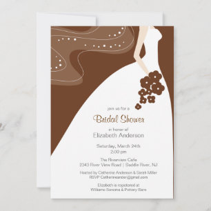 Graceful Bride Bridal Shower Invitation Brown